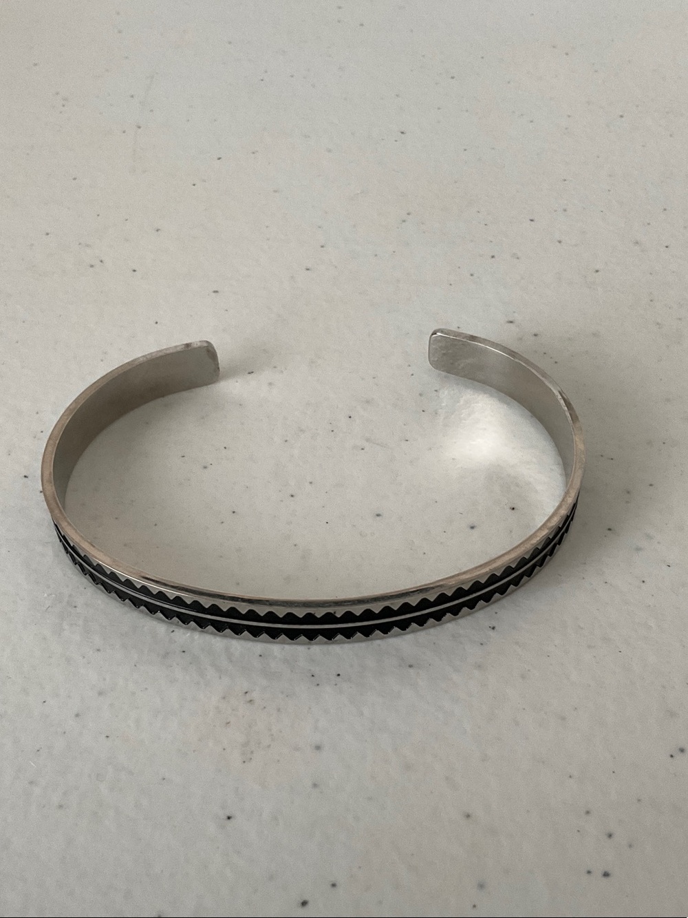 Stainless Steel Black Accent Cuff Bracelet - Men’s Accessory